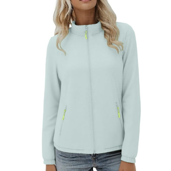 SuTry Womens Windproof Jacket Fall Winter Lightweight Thin Long Sleeve Hoodless Hiking Waterproof Casual Outerwear Jackets for Women(Mint Green,M)