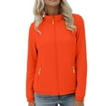thumbnail image 1 of SuTry Womens Windproof Jacket Fall Winter Lightweight Thin Long Sleeve Hoodless Hiking Waterproof Casual Outerwear Jackets for Women(Orange,XL), 1 of 6