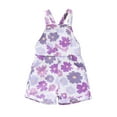 thumbnail image 1 of Suagox Toddler Girls Overalls Flower Print Sleeveless Straps Buttons Pockets Shortall Summer Kids Romper Jumpsuit for 6-24 Months and 2-4 Years Old Baby, 1 of 10
