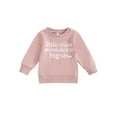 thumbnail image 1 of Suagox Toddler Girls Sweatshirts Classic Letter Print Long Sleeve Round Neck Pullovers Spring Fall Tops for 6-24 Months and 2-4 Years Old Baby, 1 of 10