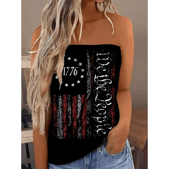 Suagox Women Sexy Strapless Tube Tops Sleeveless Floral Print Pleated Tube Top Shirt Summer Smocked Tube Top Tanks for Female Summer