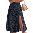 thumbnail image 1 of Suagox Women's A-line Midi Skirts Bohemian Floral Print High Waist Split Skirts Summer Long Skirts, 1 of 10