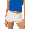thumbnail image 1 of Suagox Women's Bloomer Shorts Solid Color Frill Ruffle Elastic Waist Short Pants Streetwear for Summer, 1 of 10