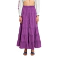 thumbnail image 1 of Suagox Women's Summer High Waist Skirt Solid Color Tiered Button Long Skirt for Travel, Beach, Shopping, 1 of 10