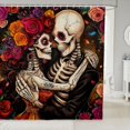thumbnail image 1 of Suagr Skull Shower Curtain Colorful Rose Floral Bath Curtain Gothic Style Bathroom Decor Bohemian Skeleton Print Waterproof Curtain Boho Exotic Themed Shower Curtain,72" W x 78" L, 1 of 5