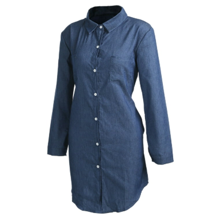 ladies longline denim shirt