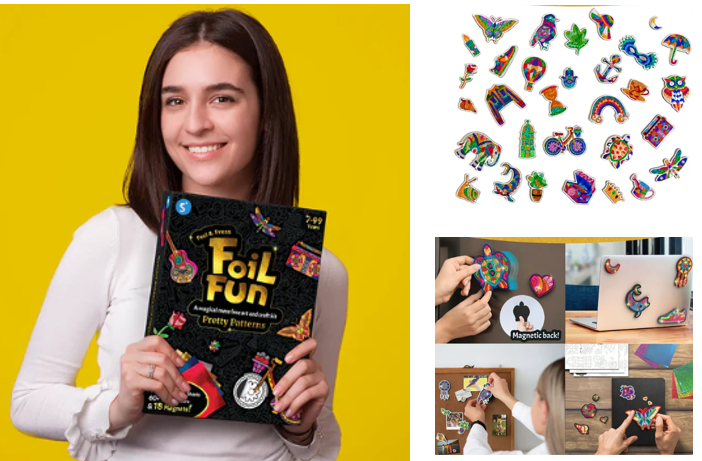 Suanq Skillmatics Foil Fun - Pretty Patterns 18 DIY Magnets Mess-Free ...