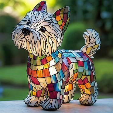 Western Highland White Terrier Lamp Cute LED Table Lamps Stained Resin Tabletop Night Light Warm Ambient Glow Fun Gift for Dog Lovers 5.91"