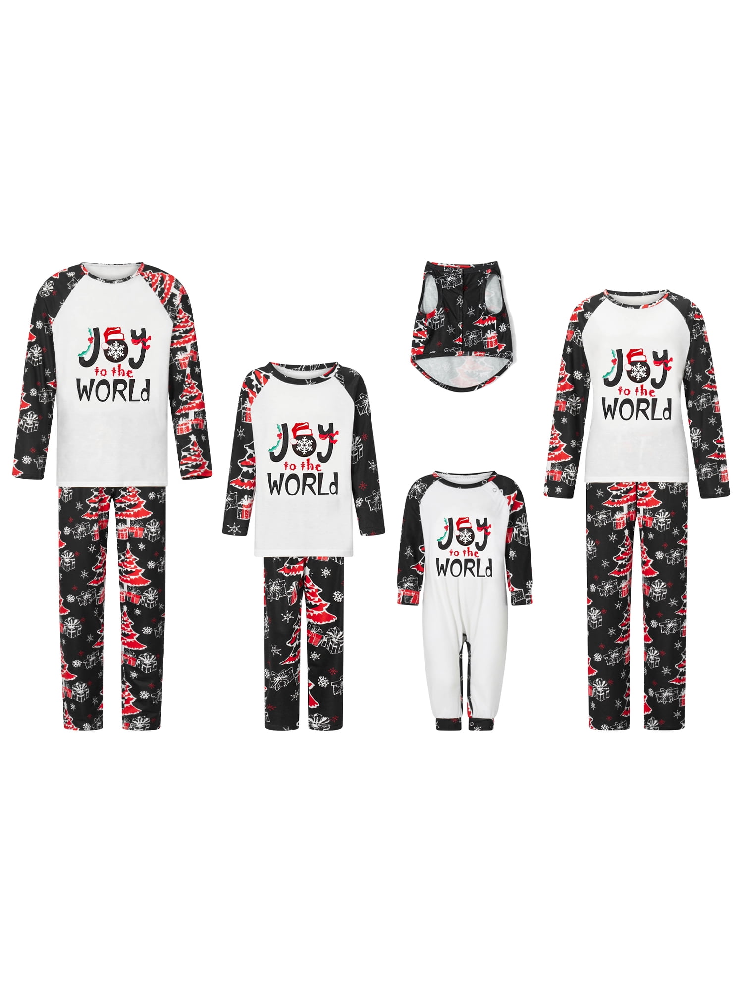 Suanret Christmas Family Matching Pajamas Sets Letter Print Long Sleeve