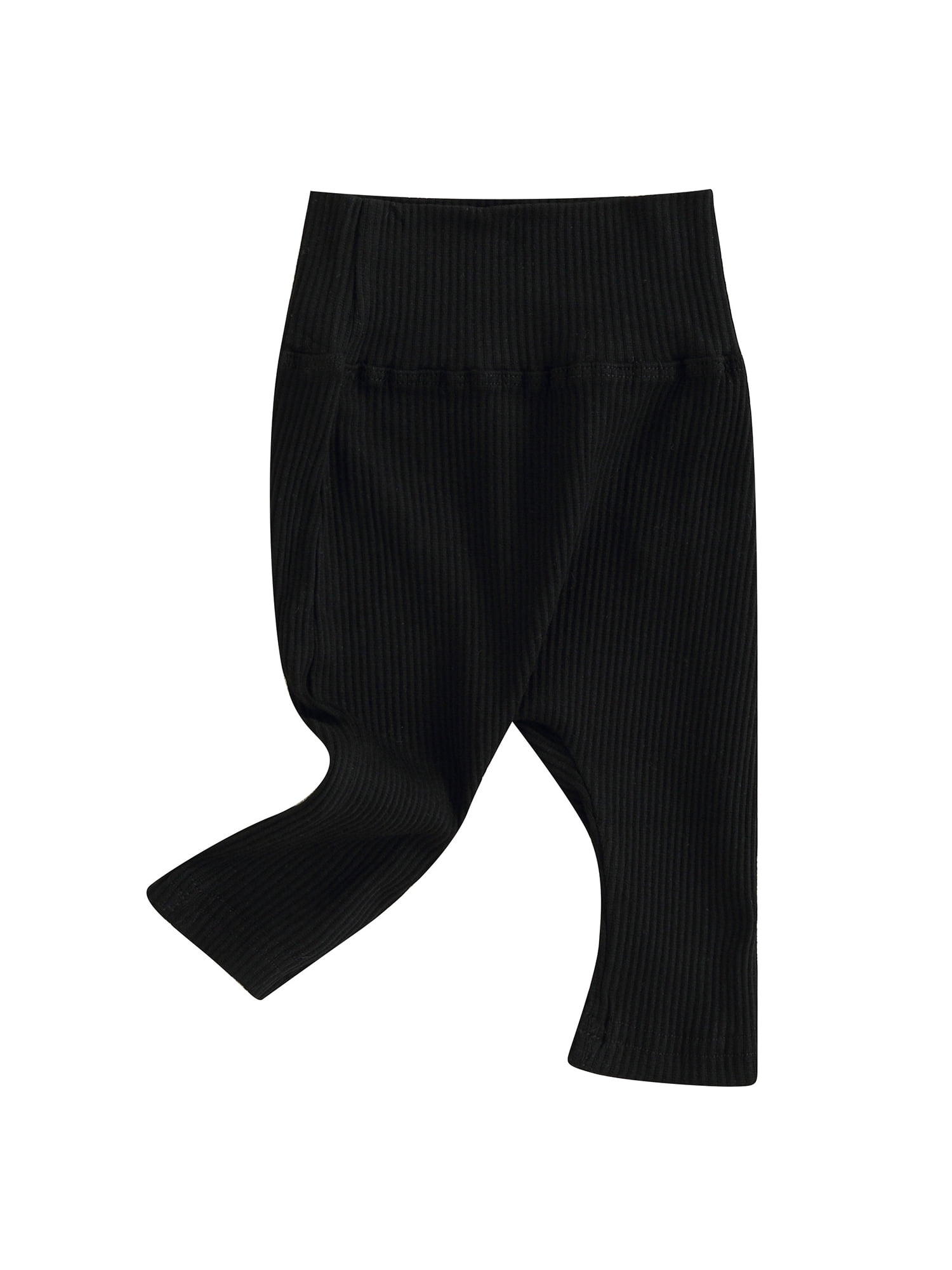 Suanret Newborn Baby Boys Girls Pants Solid Color Elastic High Waist