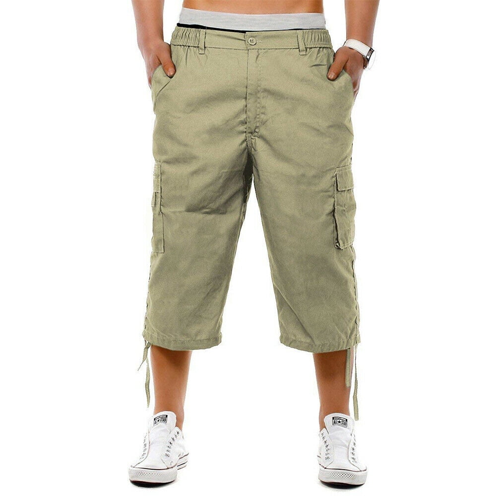 Mens 3/4 Length Camouflage Cargo Pants Shorts Baggy Casual loose Trousers |  eBay