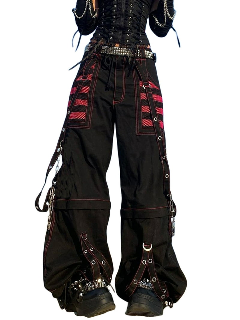 「Lui's」BLACK Wide CARGO Pants M Lui's BLACK Wide CARGO Pants M