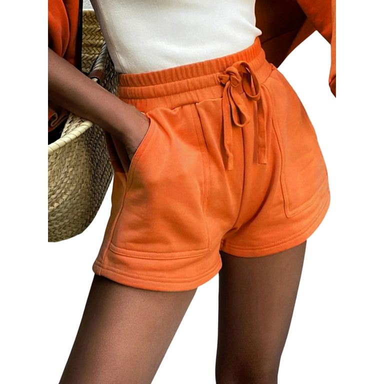 Ladies orange shorts on sale