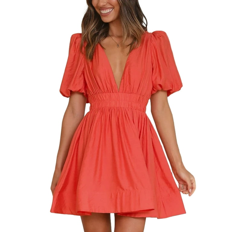 Solid color a line dress outlet