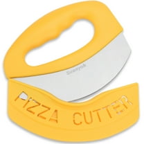 Suanyok Premium Pizza Cutter Food Chopper-Super Sharp Stainless Steel Pizza Cutters Rocker/Slicer/Blade/Knife with Cover Multi Function Kitchen Tools,Dishwasher Safe,Yellow