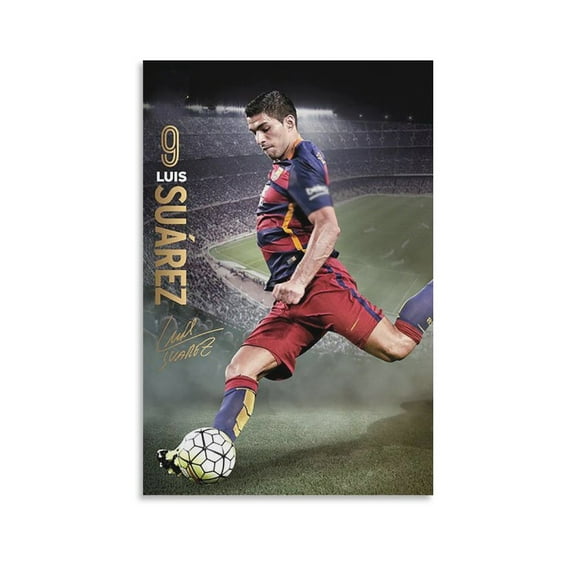 Suarez Official Soccer Action Poster Canvas Wall Art Poster Decorative Bedroom Modern Home Print Picture Artworks Posters 24x36inch(60x90cm)