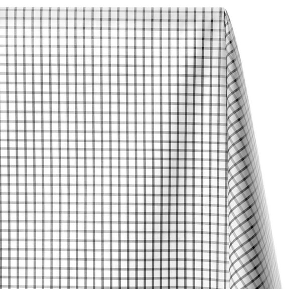 Suave 1/4" Gingham Check Shirting Poplin Fabric - Black 57/58" By The Yard