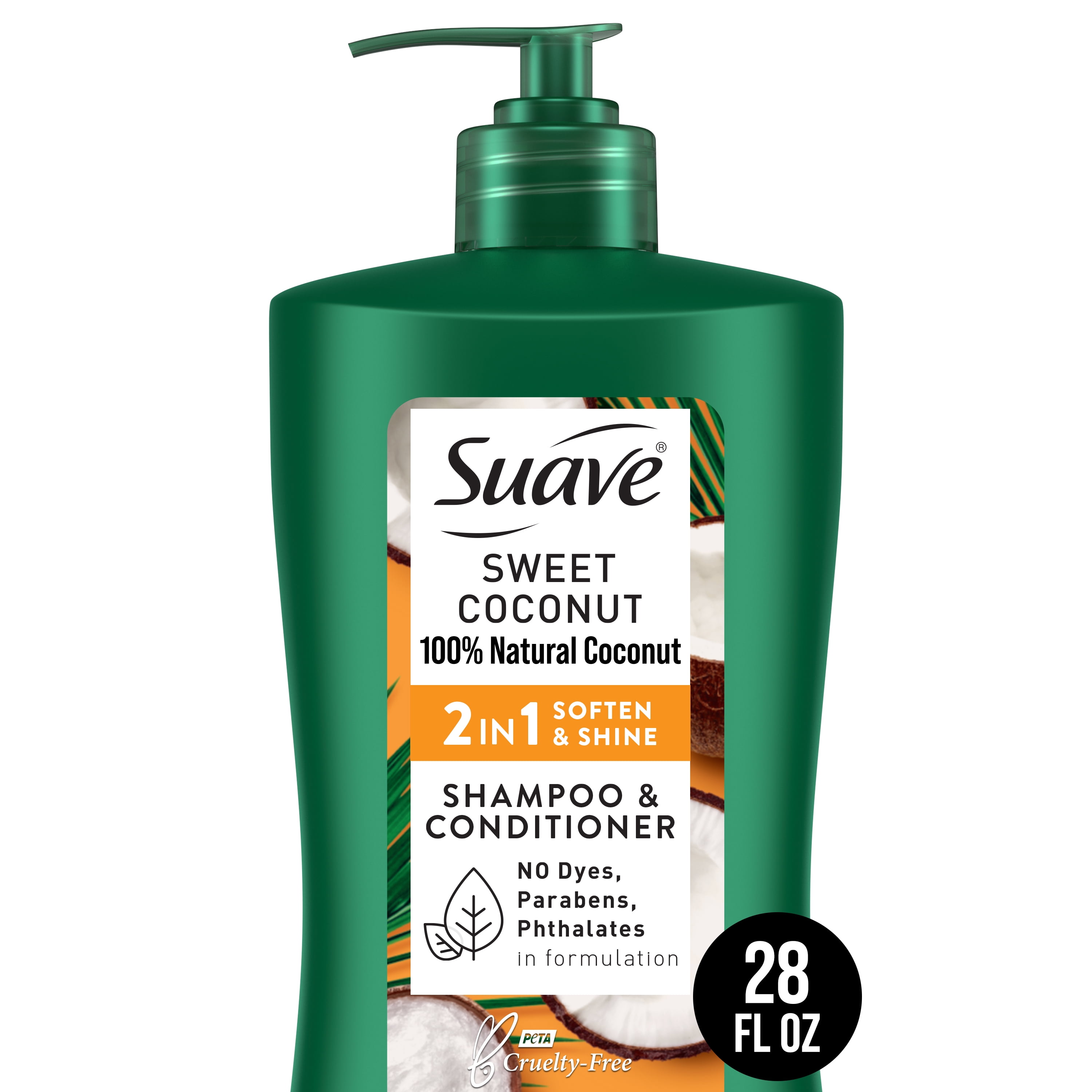 Suave 2in1 Shampoo & Conditioner, 100 Natural Coconut for Soft