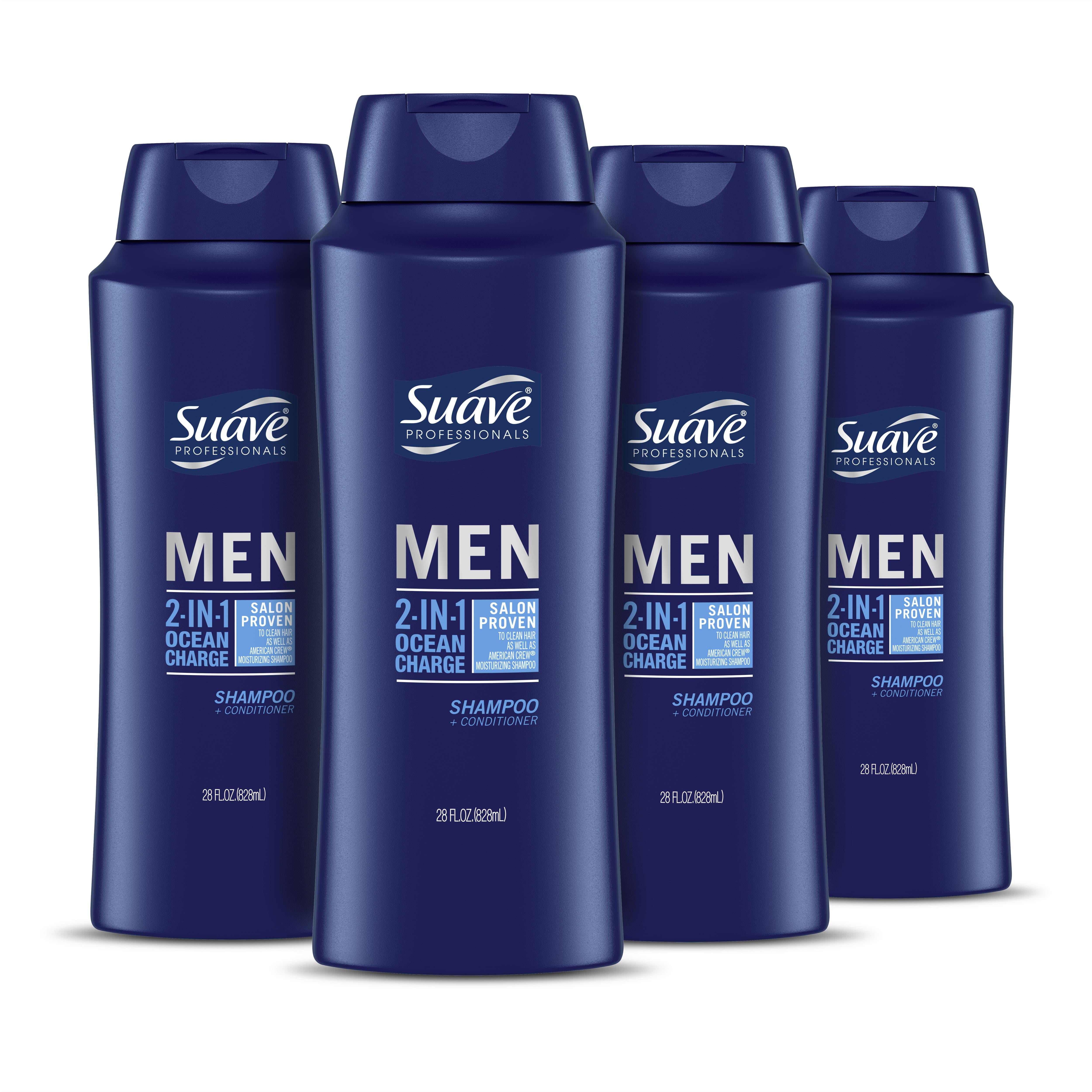 Suave 2 in 1 Shampoo and Conditioner Ocean Charge 28 oz 4 Count