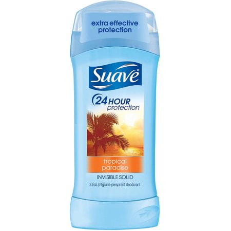 Suave 24 Hour Protection Invisible Solid Anti-Perspirant Deodorant, Tropical Paradise 2.60 oz (Pack of 3)