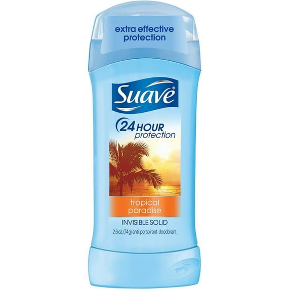 Suave 24 Hour Protection Invisible Solid Anti-Perspirant Deodorant, Tropical Paradise 2.60 oz