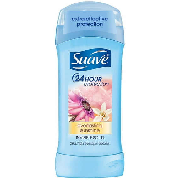 Suave 24HR Protection Antiperspirant & Deodorant Invisible Solid, Everlasting Sunshine 2.6 oz