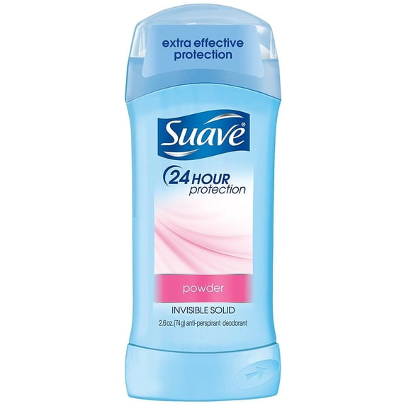 Suave 24Hr Antiperspirant Deodorant Invisible Solid, Powder Scent, 2.6oz