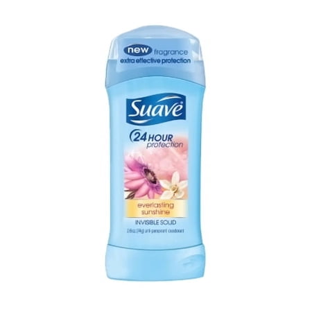 Suave 24Hr Protection Invisible Solid Deodorant, Everlasting Sunshine - 2.6 Oz, 2 Pack