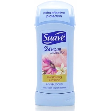 Suave 24hr Protection Antiperspirant & Deodorant Invisible Solid, Everlasting Sunshine 2.6 oz (Pack of 6)