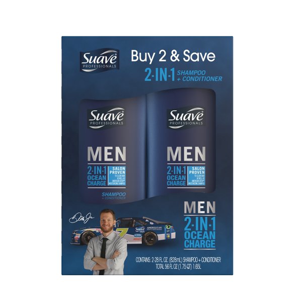 Suave 2in1 Shampoo and Conditioner Ocean Charge 28 oz, 2 pack