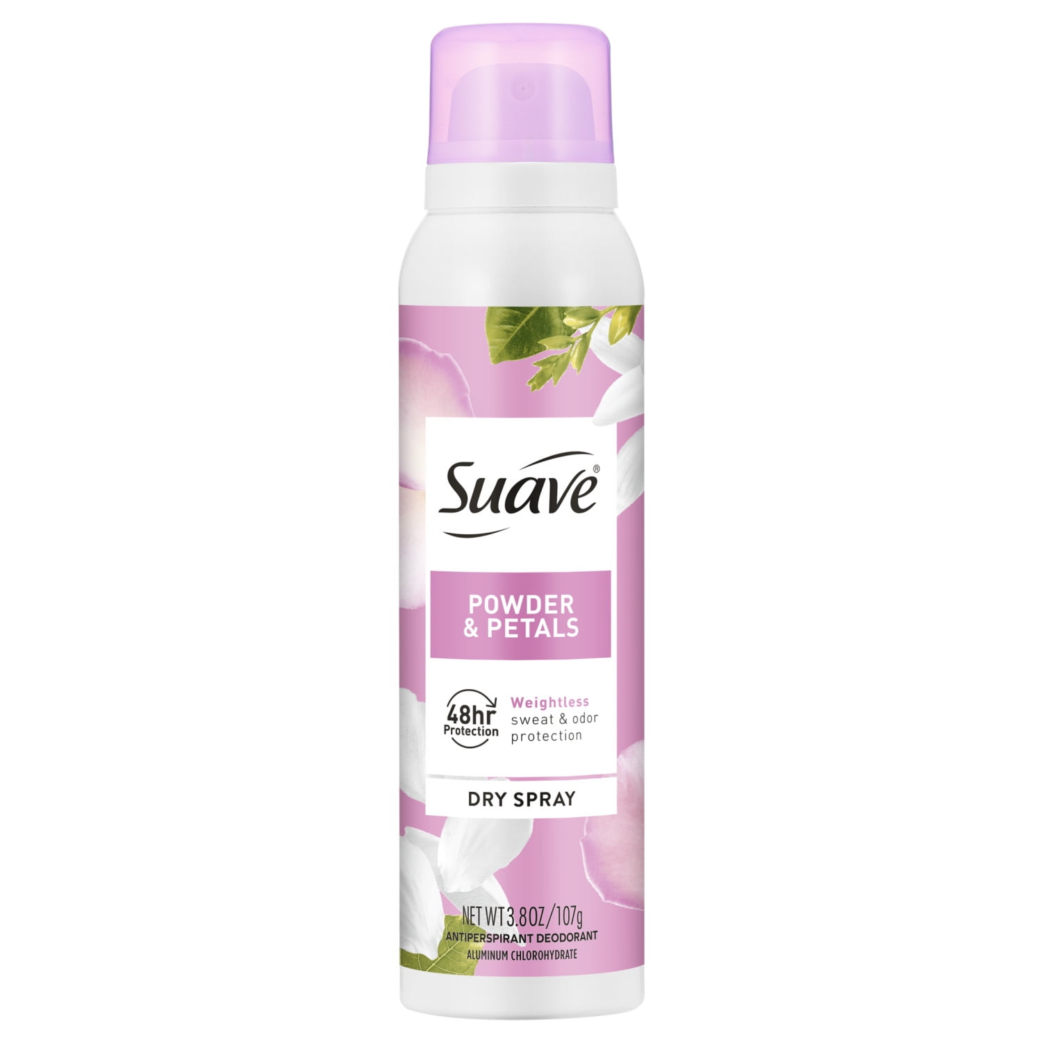 Suave Powder & Petals Dry Spray Antiperspirant Deodorant, 48HR Invisible Protection, 3.8 OZ
