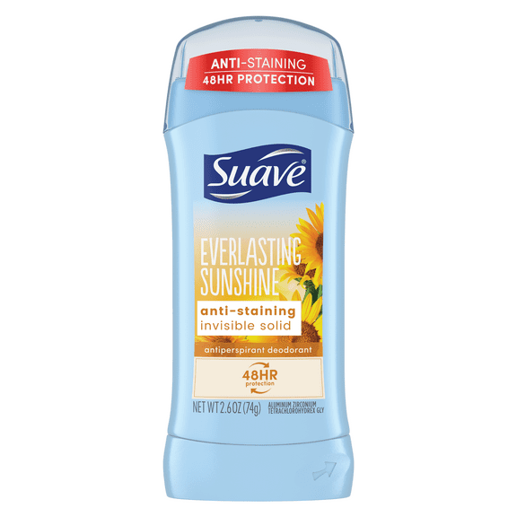 Suave Antiperspirant Deodorant, Everlasting Sunshine, Unisex, 2.6 oz