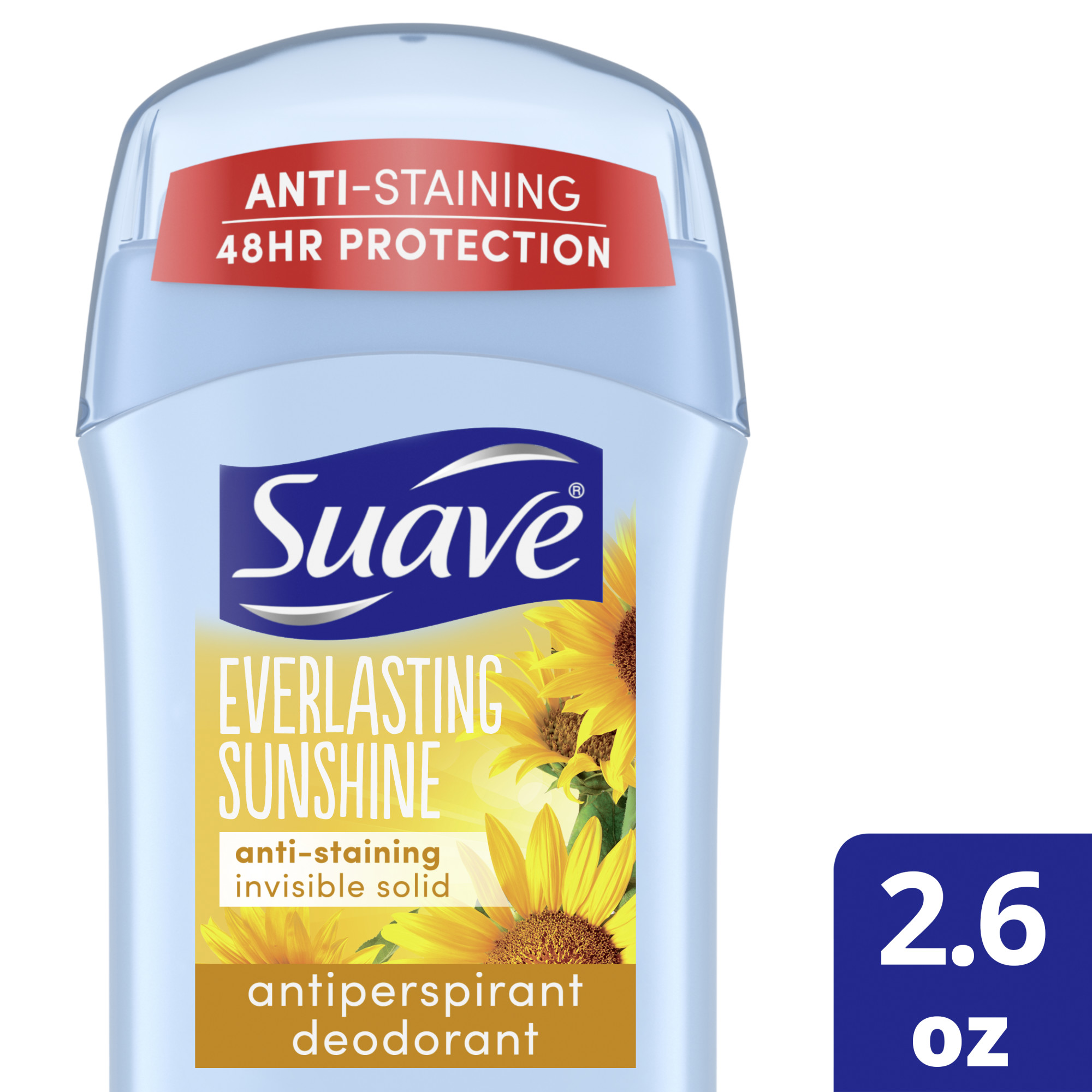 Suave Antiperspirant Deodorant, Everlasting Sunshine, Unisex, 2.6 oz - image 1 of 12