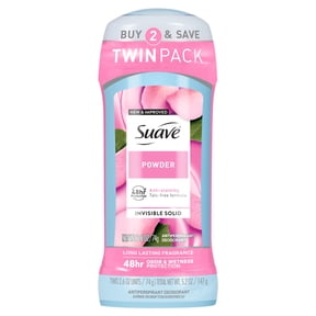 Suave Antiperspirant Deodorant For Women, 48hr Protection, Powder, 2.6 oz, Twin Pack