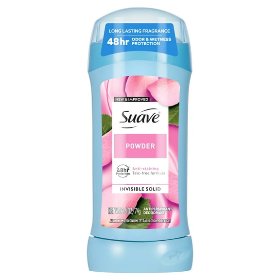 Suave Antiperspirant Deodorant For Women, 48hr Protection, Powder Scent, 2.6 oz