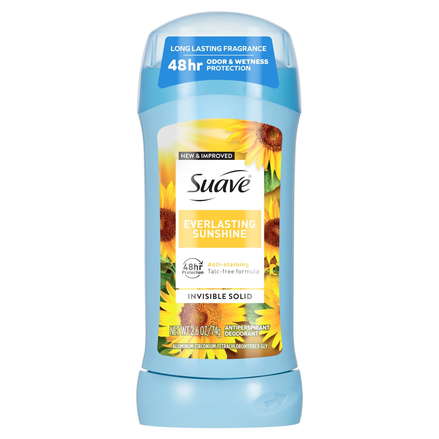 Suave Antiperspirant Deodorant For Women, 48hr Protection, Everlasting Sunshine, 2.6 oz
