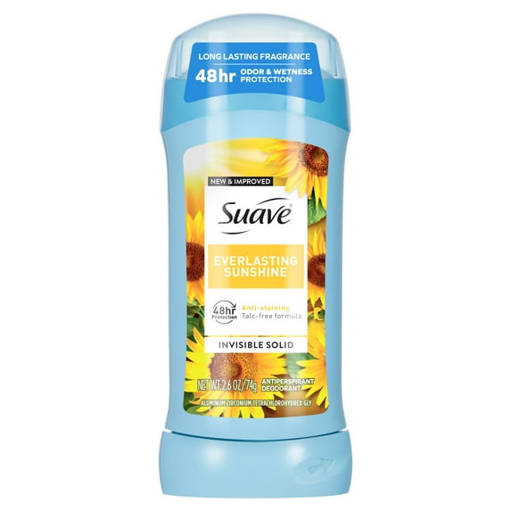 Suave Antiperspirant Deodorant For Women, 48hr Protection, Everlasting Sunshine, 2.6 oz