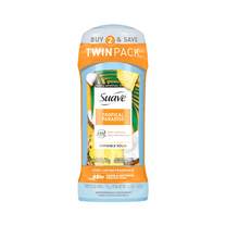 Suave Antiperspirant Female Deodorant, 48hr Protection, Tropical Paradise, 2.6 oz, 2 Pack
