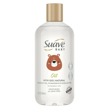 Suave Baby Moisturizing Baby Oil with Coconut Oil, Chamomile & Shea Butter, 100% Natural, 12 oz