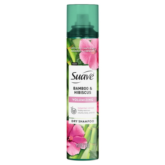 Suave Bamboo & Hibiscus Volumizing Dry Shampoo, for Restoring Body & Lift, 4.3 oz