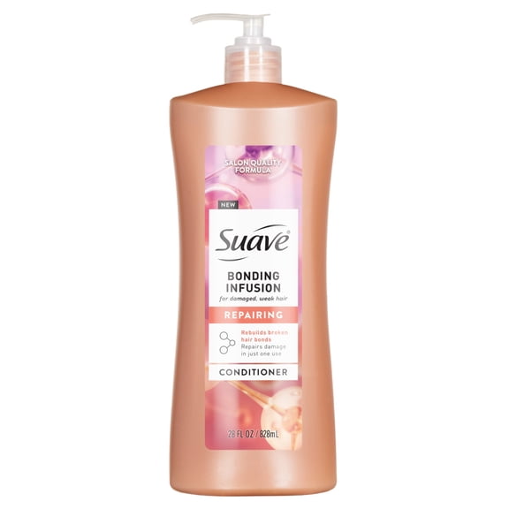 Suave Bonding Infusion Repairing Conditioner, with Bonding Complex, for Damaged Hair, 28 oz Pump