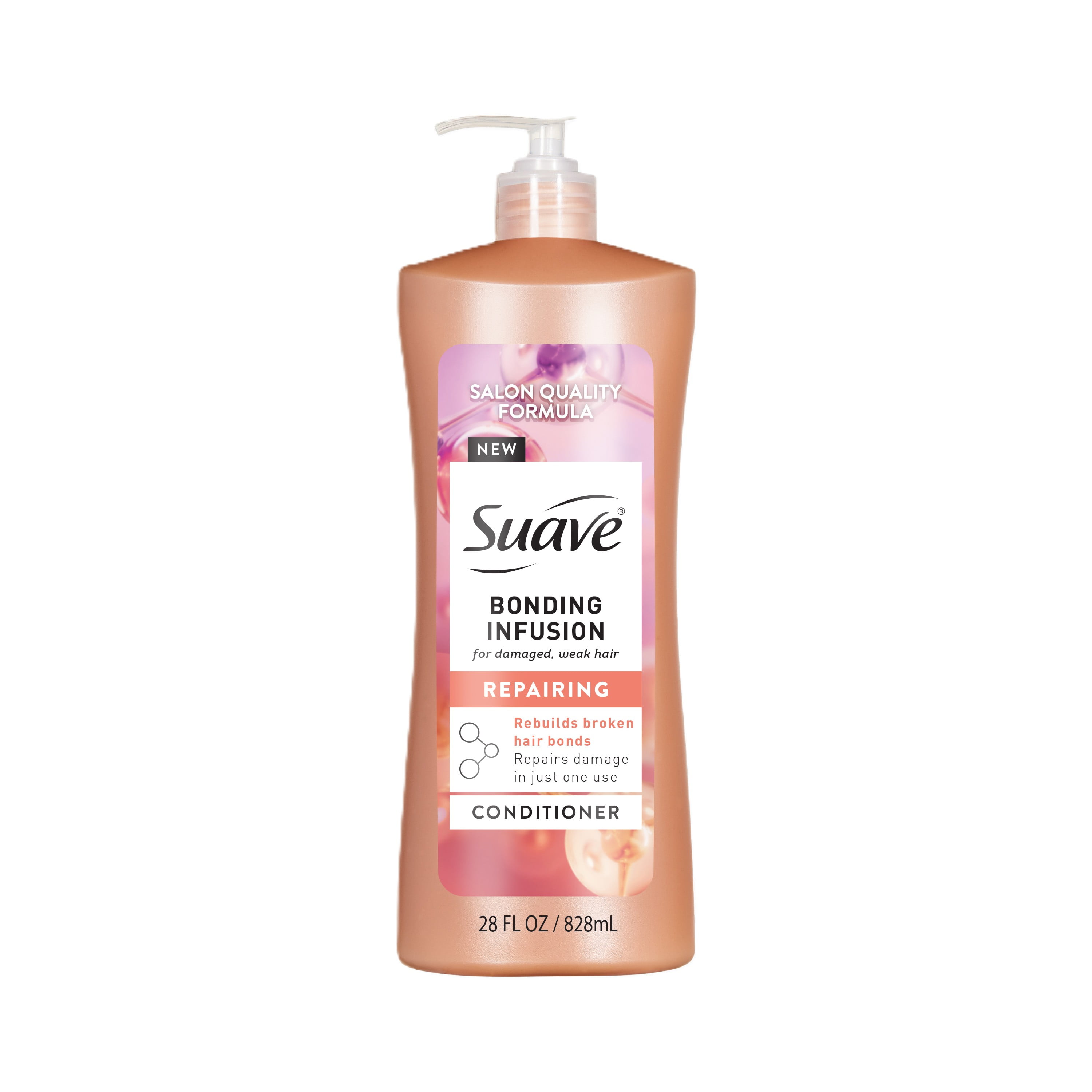 Suave Bonding Infusion Repairing Conditioner, with Bonding Complex, for Damaged Hair, 28 oz Pump
