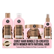 Suave Curly Hair Shampoo and Conditioner Set, Leave-In Conditioner & Detangling Spray
