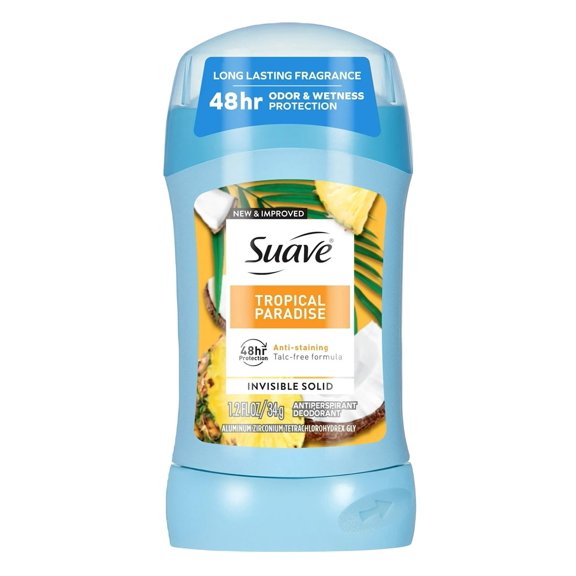 Suave Deodorant 1.2 Ounce 48Hr Tropical Paradise Invisible (24 Pieces)