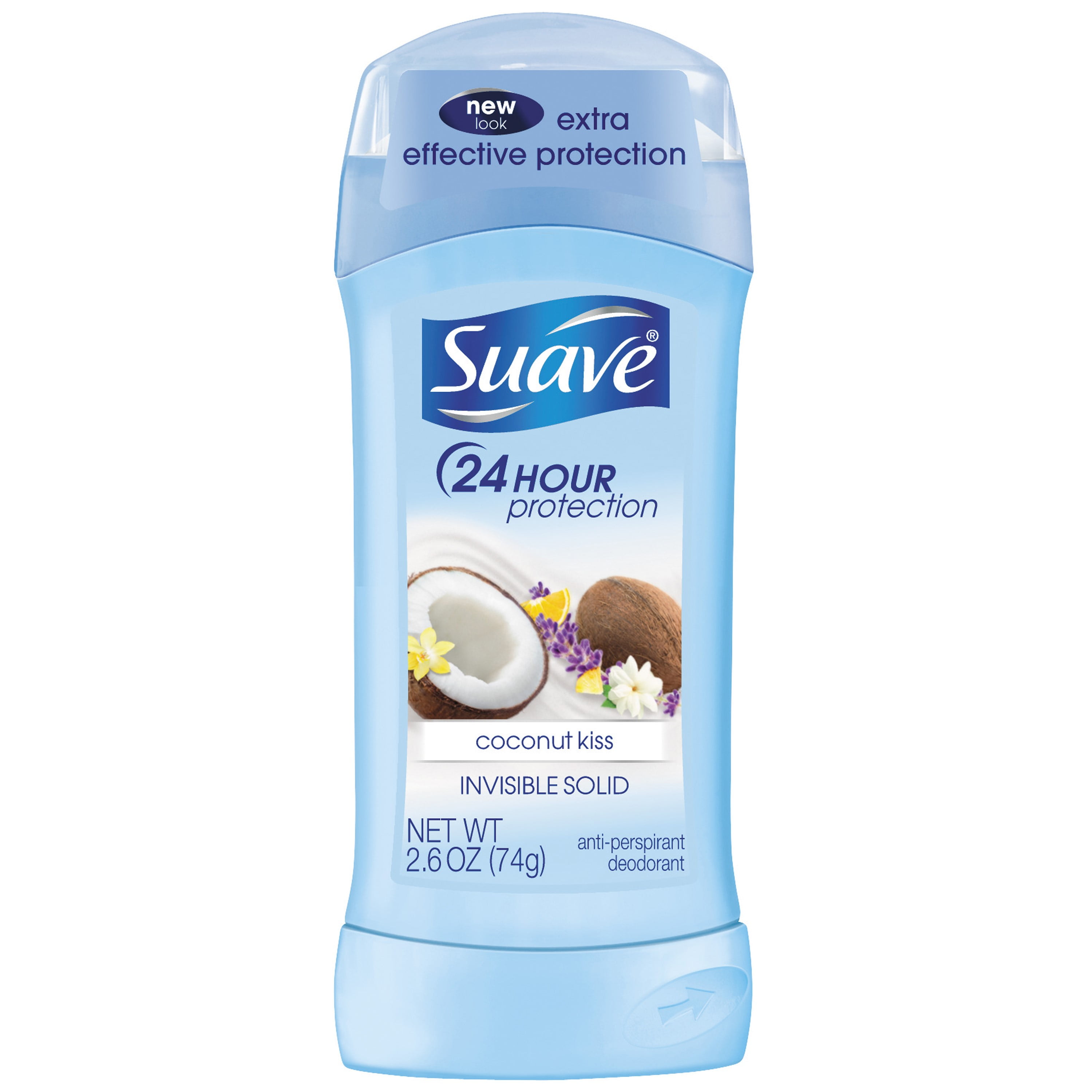 Suave Deodorant Invisible Solid, Coconut Kiss 2.6 oz (Pack of 1)
