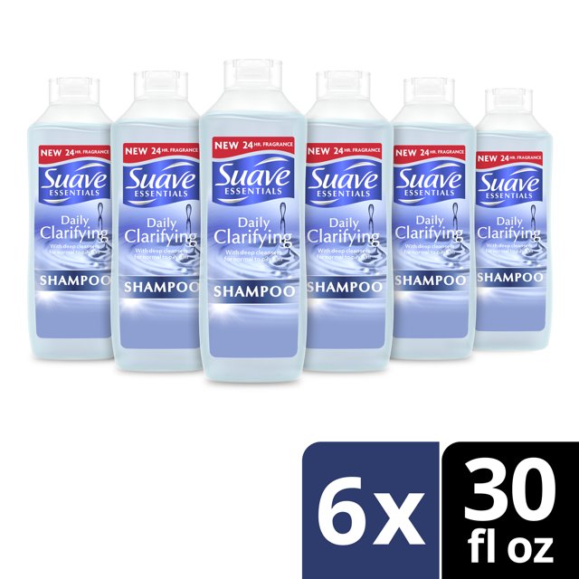 Suave Essentials Anti Residue Shampoo Daily Clarifying, 30 oz, 6 Count