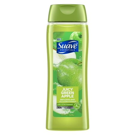 Suave Essentials Gentle Body Wash, Juicy Green Apple, All Skin Types 18 oz