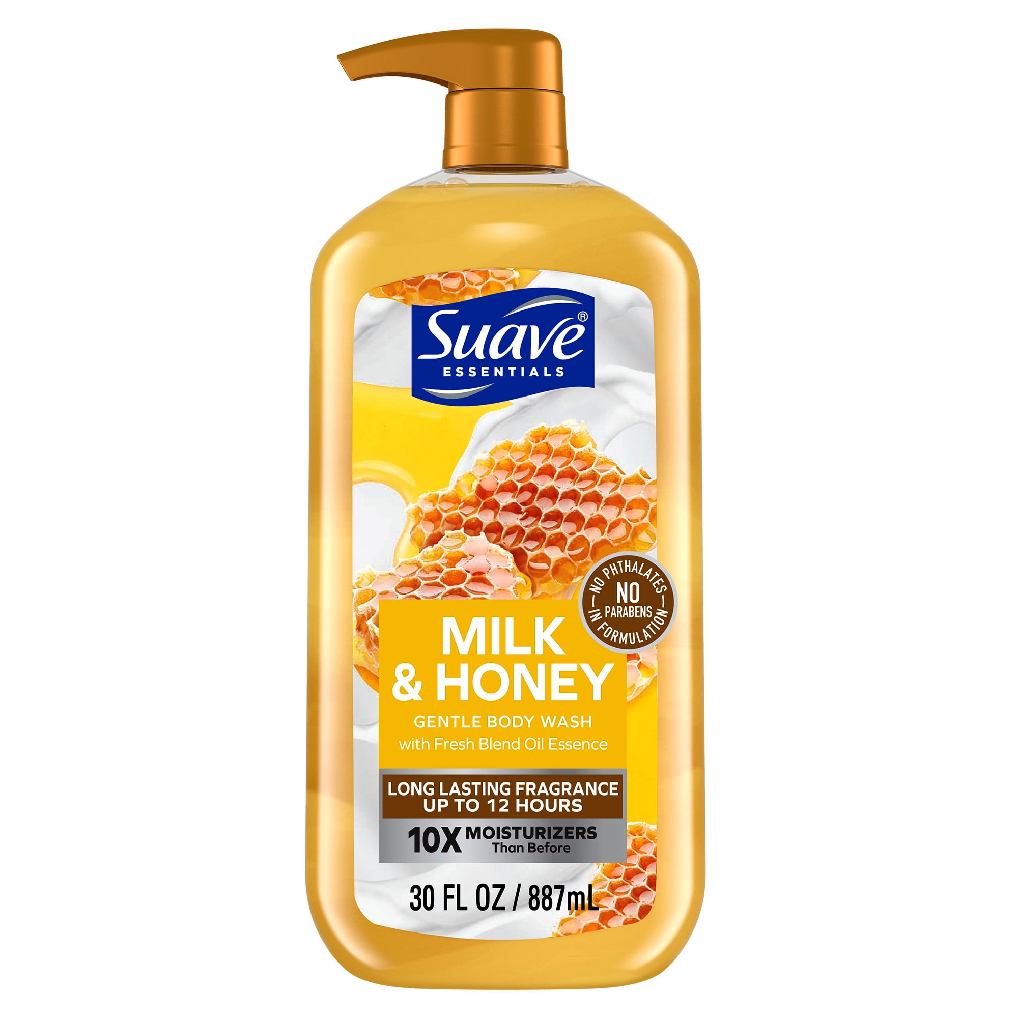 Suave Essentials Gentle Body Wash, Milk & Honey, 30 oz