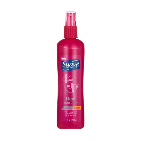 Suave Essentials Heat Protection Shield Spray, Detangles & Protects Up to 450°F, 11 oz