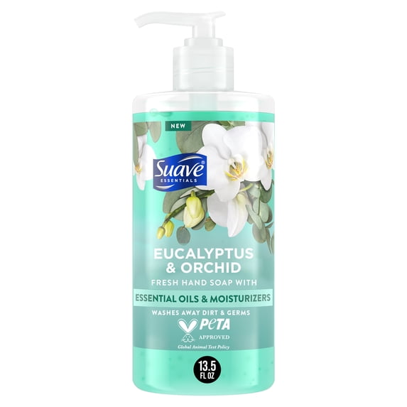Suave Essentials Liquid Hand Soap, Refreshing Eucalyptus & Orchid, 13.5 fl oz